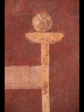 06431 ostia - regio iii - insula ix - casa delle ierodule (iii,ix,6) - raum 4 - westwand (wand d) - li aussen - detail oben.jpg